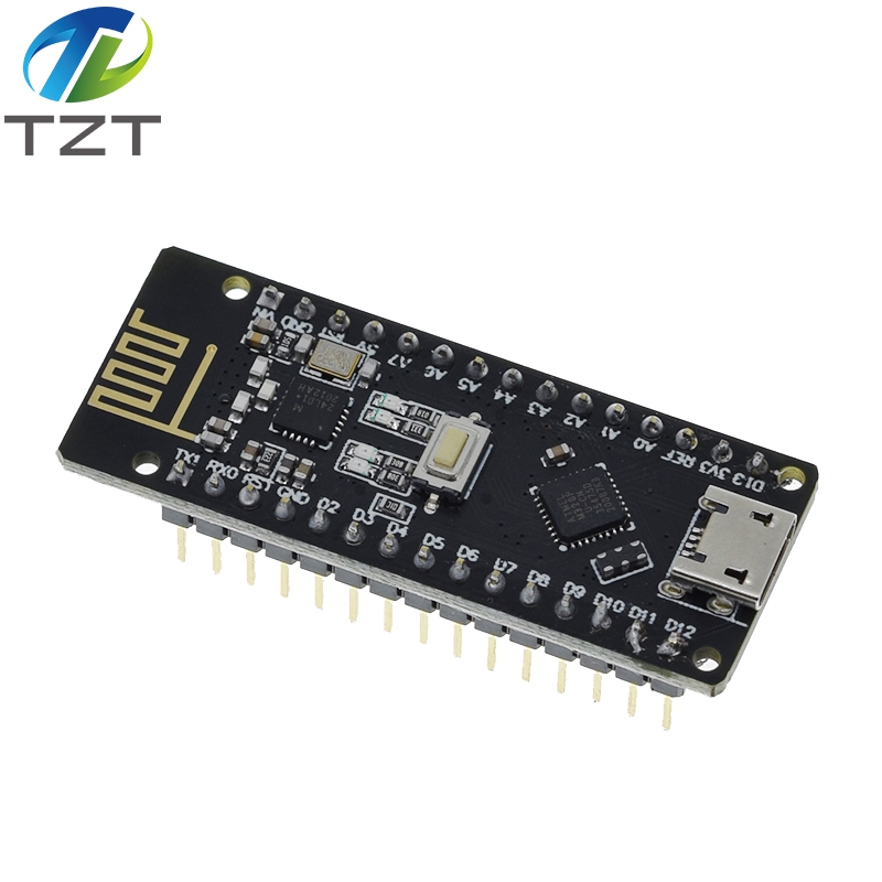 TZT RF-Nano for Arduino Nano V3.0, Micro USB Nano Board ATmega328P QFN32 5V 16M CH340, Integrate NRF24l01+2.4G wireless