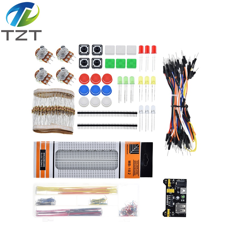 DIY Project Starter TZT Electronic DIY Kit With 830 Tie-points Breadboard for Arduino R3 Electronic Components Set With Box