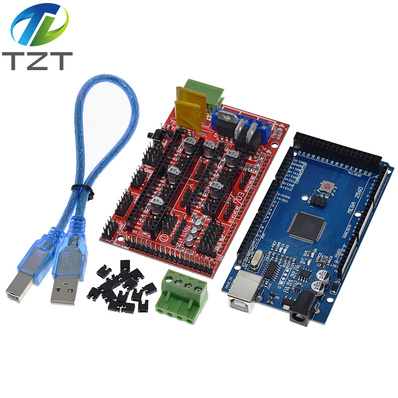 TZT Mega 2560 R3 Mega2560 REV3 +  RAMPS 1.4 Controller for  Arduino  3D Printer arduino kit Reprap MendelPrusa