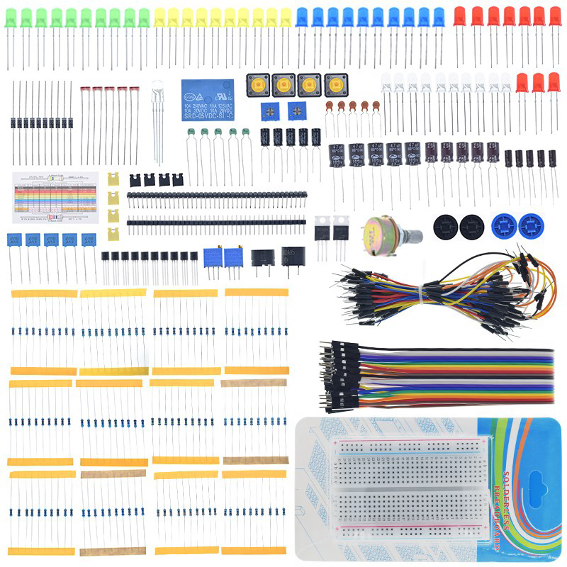 TZT Diy Electronic Component Base Fun Kit For Arduino Raspberry Pi Bundle With Breadboard Cable Resistor,Capacitor