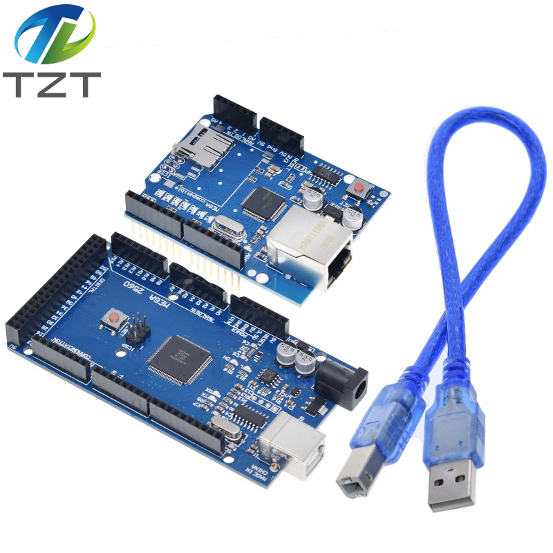 TZT UNO Ethernet W5100 network expansion board SD card Shield for arduino with Mega 2560 R3 Mega2560 REV3