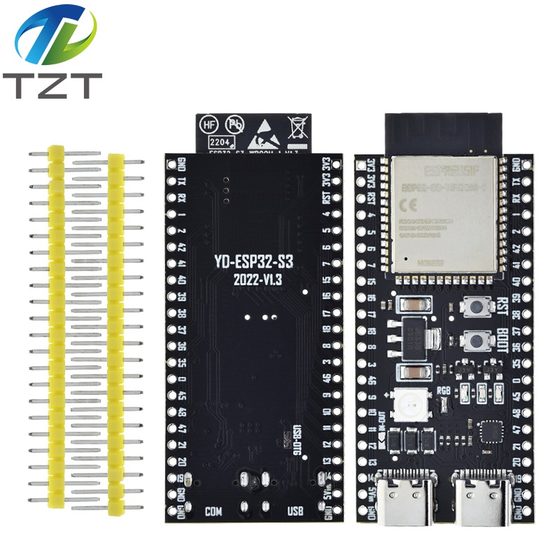 TZT ESP32 / ESP32-S3 WiFi+Bluetooth Internet Of Things Dual Type-C Development Board Core Board ESP32-S3-DevKit C N16R8 For Arduino