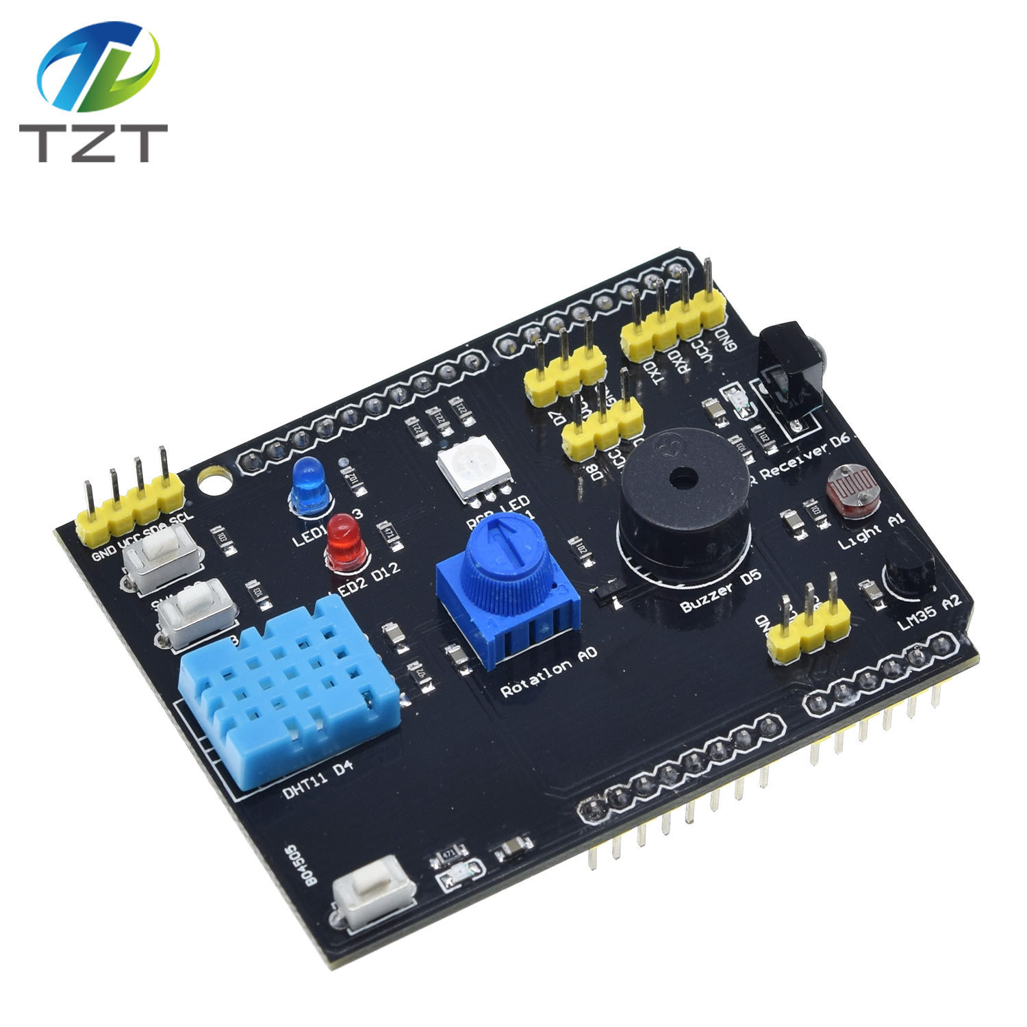 TZT 9 in 1 sensor board Multifunction Expansion Board DHT11 LM35 Temperature Humidity For Arduino UNO RGB LED IR Receiver Buzzer