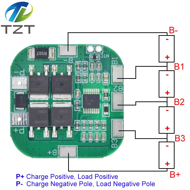 TZT 4S 14.8V / 16.8V 20A peak li-ion BMS PCM battery protection board bms pcm for lithium LicoO2 Limn2O4 18650 li battery