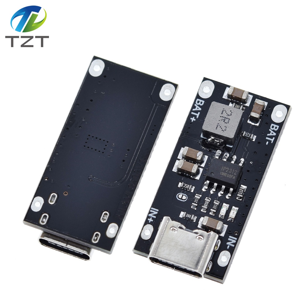 TZT Type-C USB Input High Current 3A Polymer Ternary Lithium Battery Quick Fast Charging Board IP2312 CC/CV Mode 5V To 4.2V QC3.0