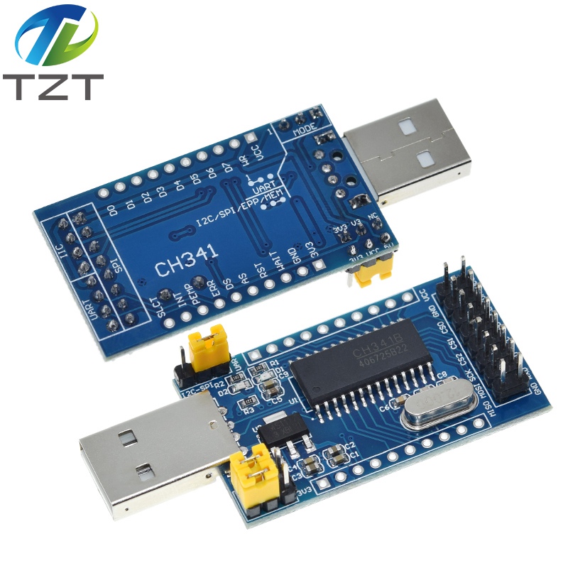 TZT CH341A Programmer USB to UART IIC SPI I2C Convertor Parallel Port Converter Onboard Operating Indicator Lamp Board Module