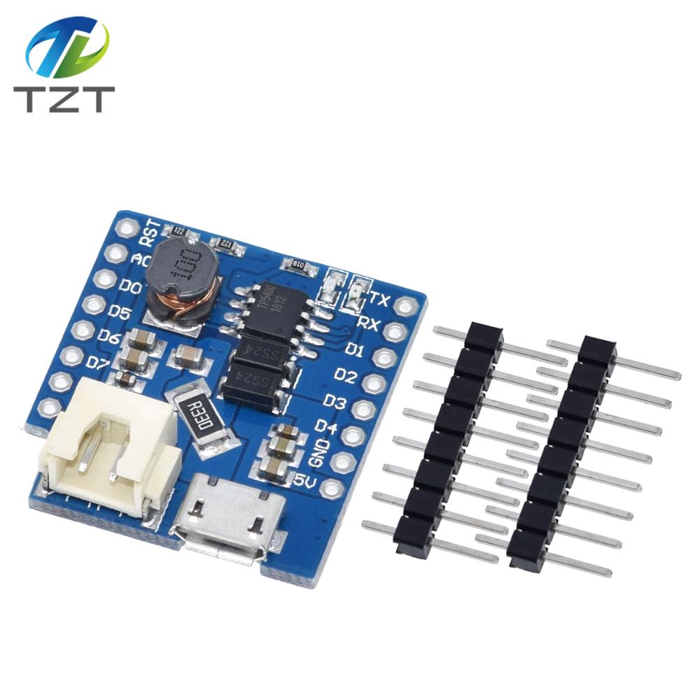 TZT   Battery Shield V1.1.0 For  WEMOS D1 mini single lithium battery charging & boost