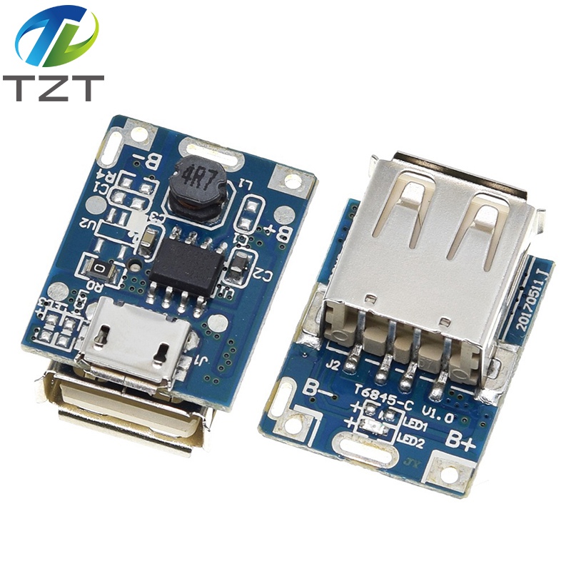 TZT 5V Boost Converter Step-Up Power Module Lithium Battery Charging Protection Board LED Display USB For DIY Charger 134N3P