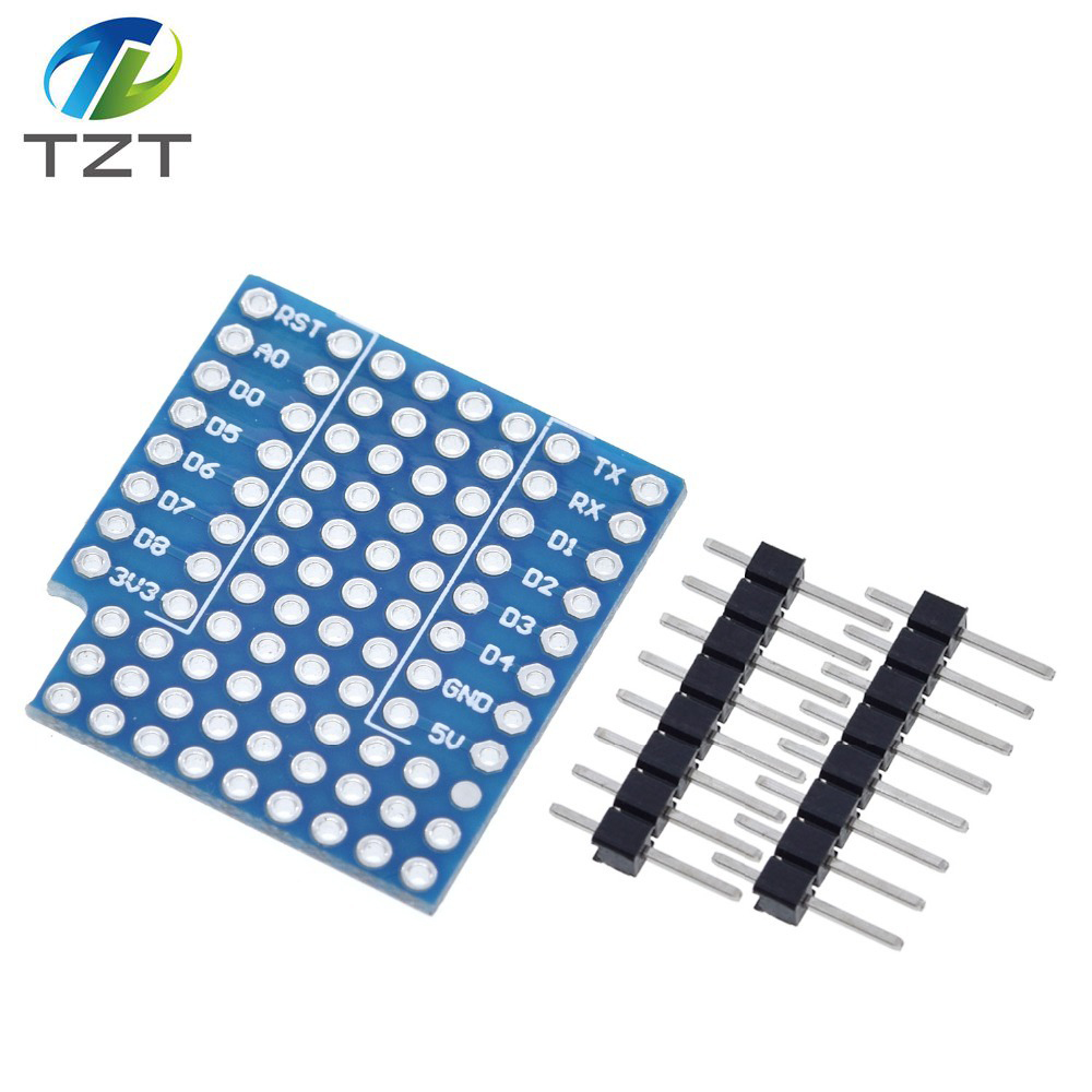 TZT   ProtoBoard Shield for WEMOS  D1 mini double sided perf board Compatible