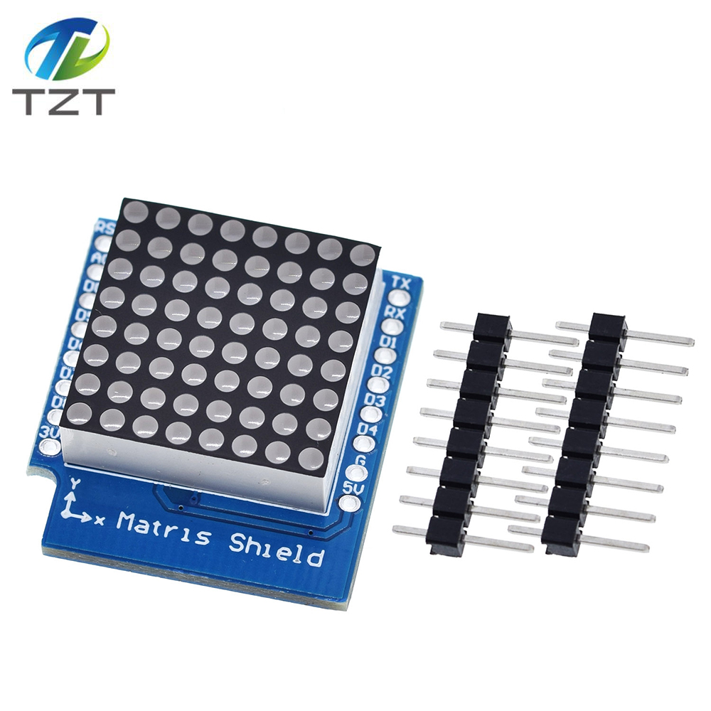 TZT Matrix LED Shield V1.0.0 For WEMOS D1 Mini Digital Signal Output Controller Module 8 X 8 Dot Board Control