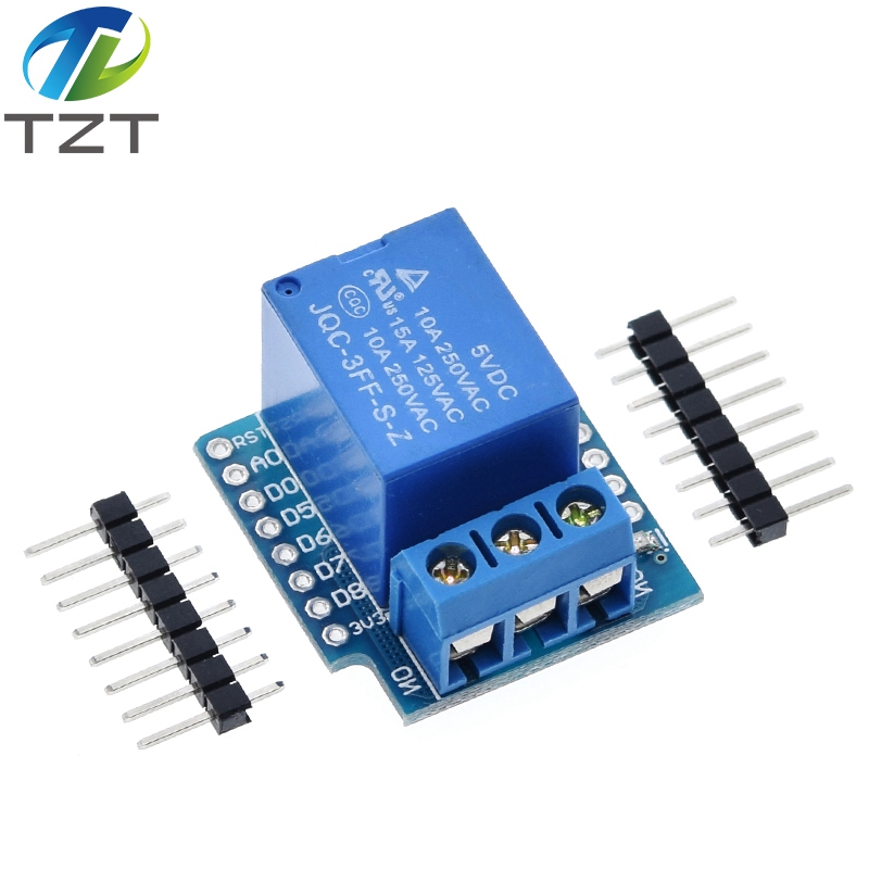 TZT 1 channel Relay Shield for Wemos D1 mini Relay Module Smart Electronics