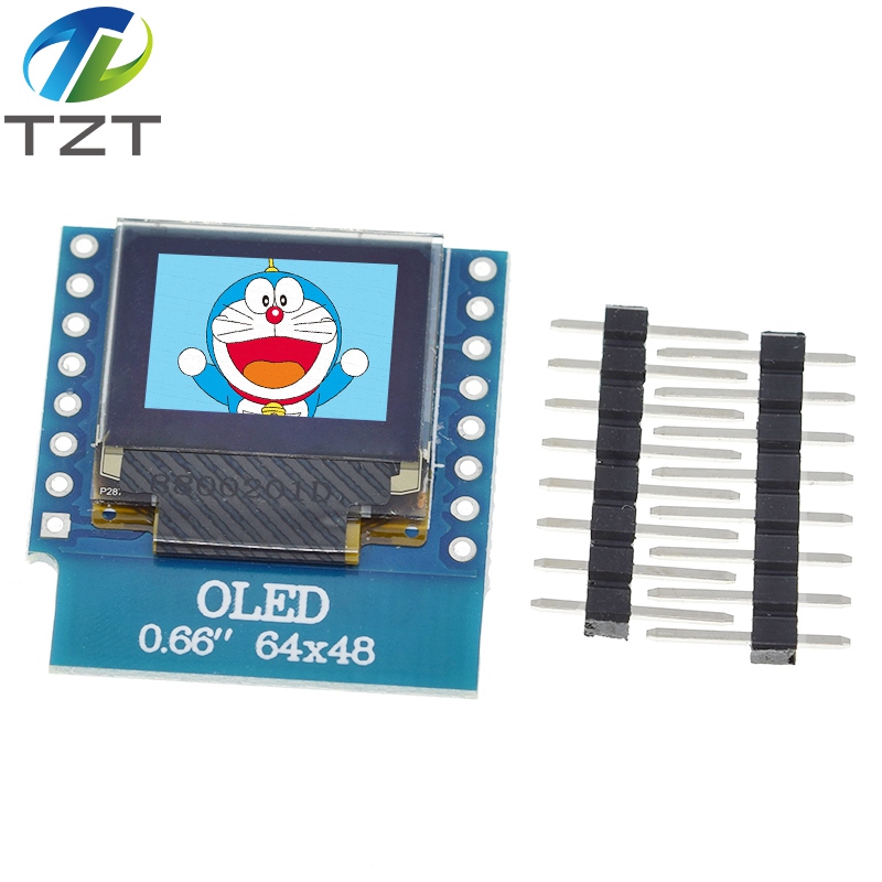 TZT 0.66 inch OLED Display Module for WEMOS D1 MINI ESP32 Module Arduino AVR STM32 64x48 0.66