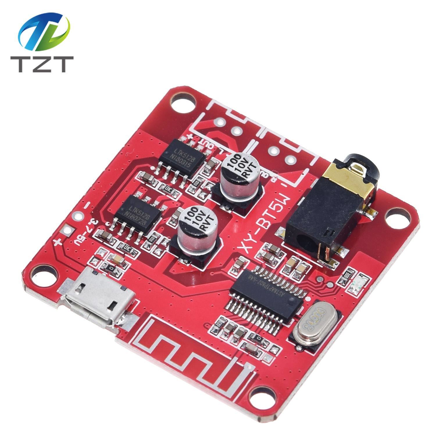 TZT XY-BT5W DC 3.7~5V Bluetooth 5.0 Audio Receiver 5w+5w Stereo Power Amplifier Board