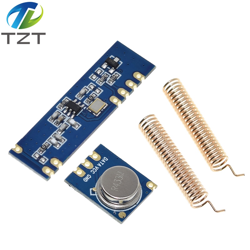 TZT 433MHz 100 Meters Wireless Module Kit ASK Transmitter STX882 + ASK Receiver SRX882 + 2Pcs Copper Spring Antenna