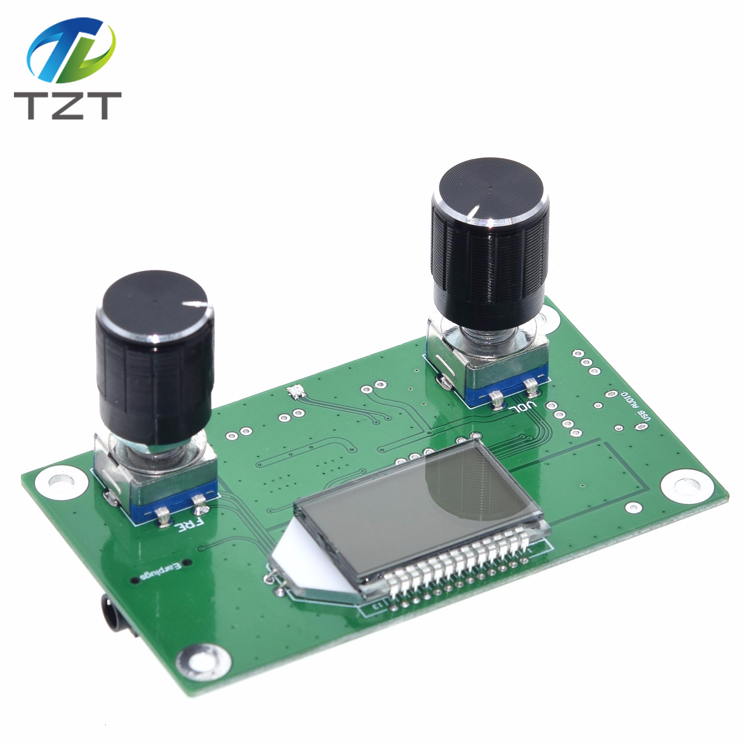 TZT FM Radio Receiver Module Frequency Modulation Stereo Receiving PCB Circuit Board With Silencing LCD Display 3-5V LCD Module