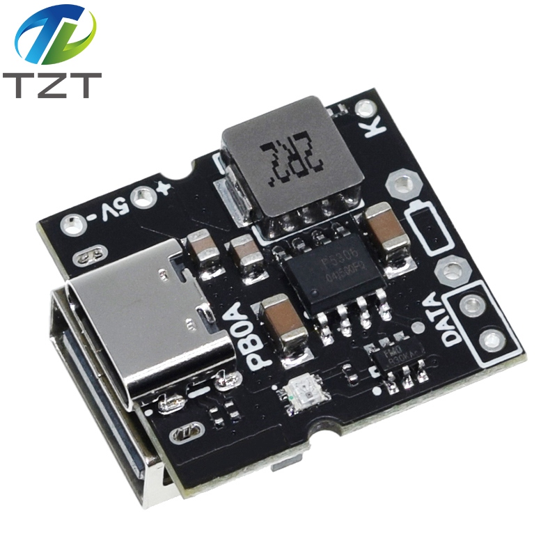 TZT Type-C USB 5V 3.1A Boost Converter Step-Up Power Module Mobile Power Bank Accessories With Protection LED Indicator