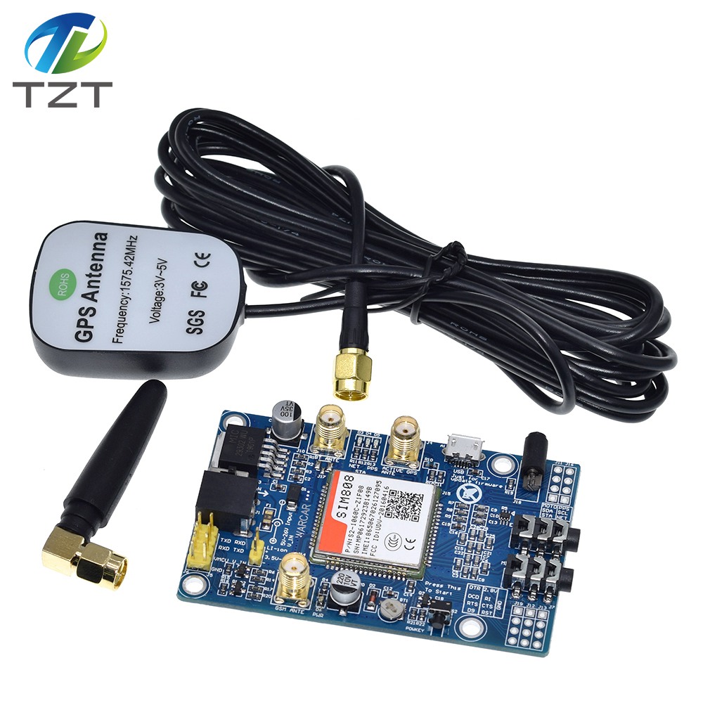 TZT SIM808 instead of SIM908 module GSM GPRS GPS Development Board IPX SMA with GPS Antenna available for Raspberry Pi for arduino