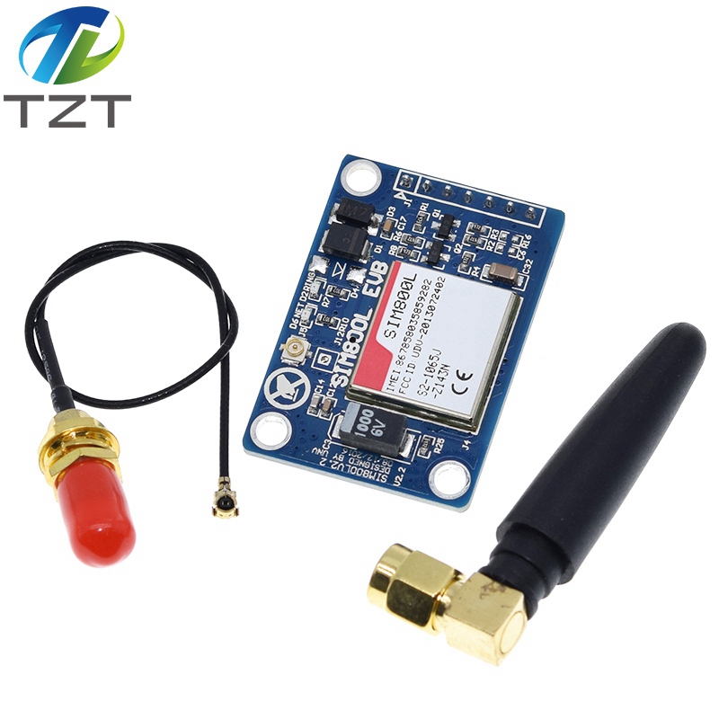 TZT 1set SIM800L V2.0 5V Wireless GSM GPRS MODULE Quad-Band W/ Antenna Cable Cap