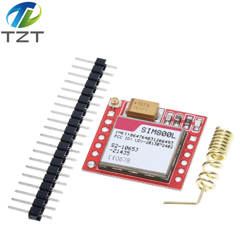 TZT Mini Smallest SIM800L GPRS GSM Module MicroSIM Card Core Wireless Board Quad-band TTL Serial Port With Antenna Diy