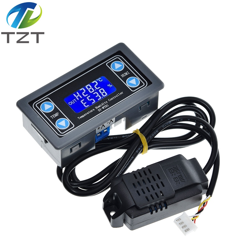 TZT 10A Thermostat Digital Temperature Humidity Controller DC 6V-30V Thermal Regulator Thermocouple LCD Display SHT20 Sensor meter
