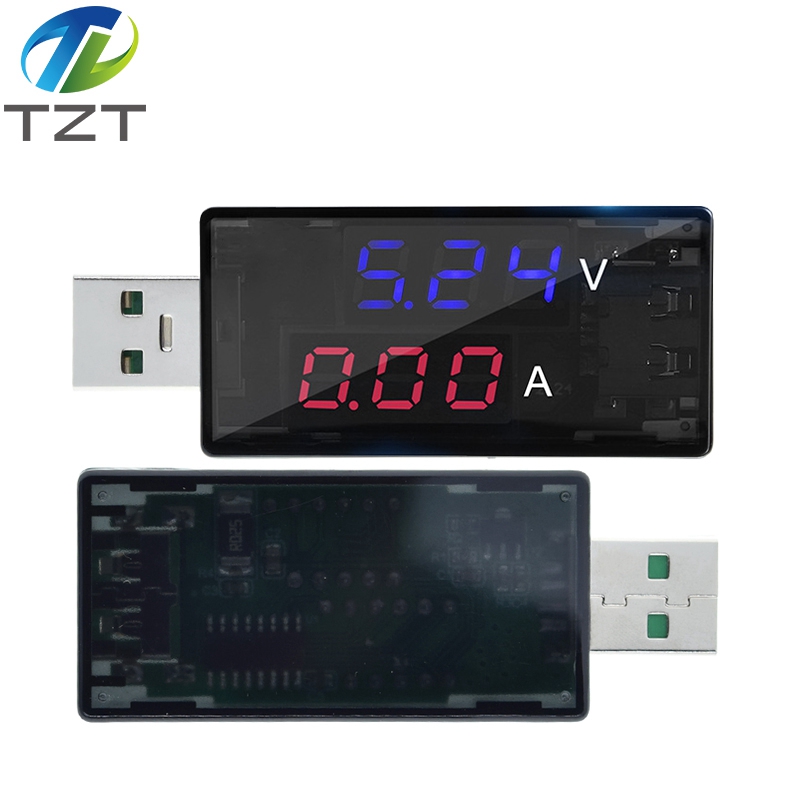 TZT 6.5A 120W USB Power Meter Tester Mobile Power Charging Voltage Current Voltmeter Amp Volt Ammeter Detector USB Charger Indicator