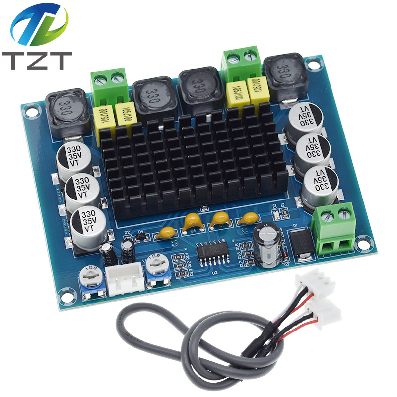 TZT DC 12V 24V 120W*2 TPA3116 D2 Dual Channel digital Power audio amplifier board  Original Chip good