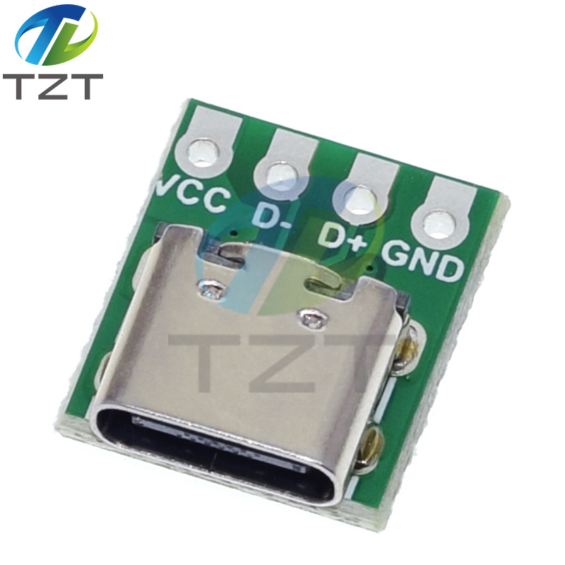 TZT 10/5/1Pcs USB 3.1 Type C Connector 16 Pin Test PCB Board Adapter 16P Connector Socket For Data Line Wire Cable Transfer