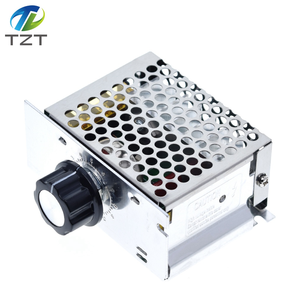 TZT Professional Voltage Regulators 4000W 220V High Power SCR Speed Controller Electronic Voltage Regulator Governor Thermostat BS