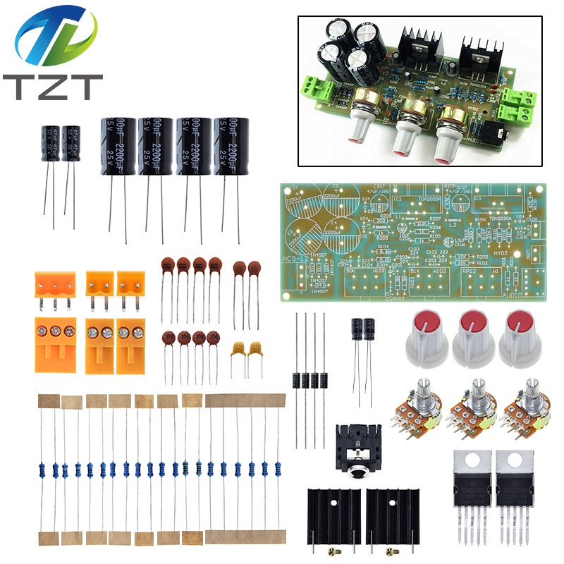 TZT TDA2030A DIY Kit Electronic Amplifier Dual Channel Power Board DIY Kit for Arduino Production Training Suite Student lab TDA2030