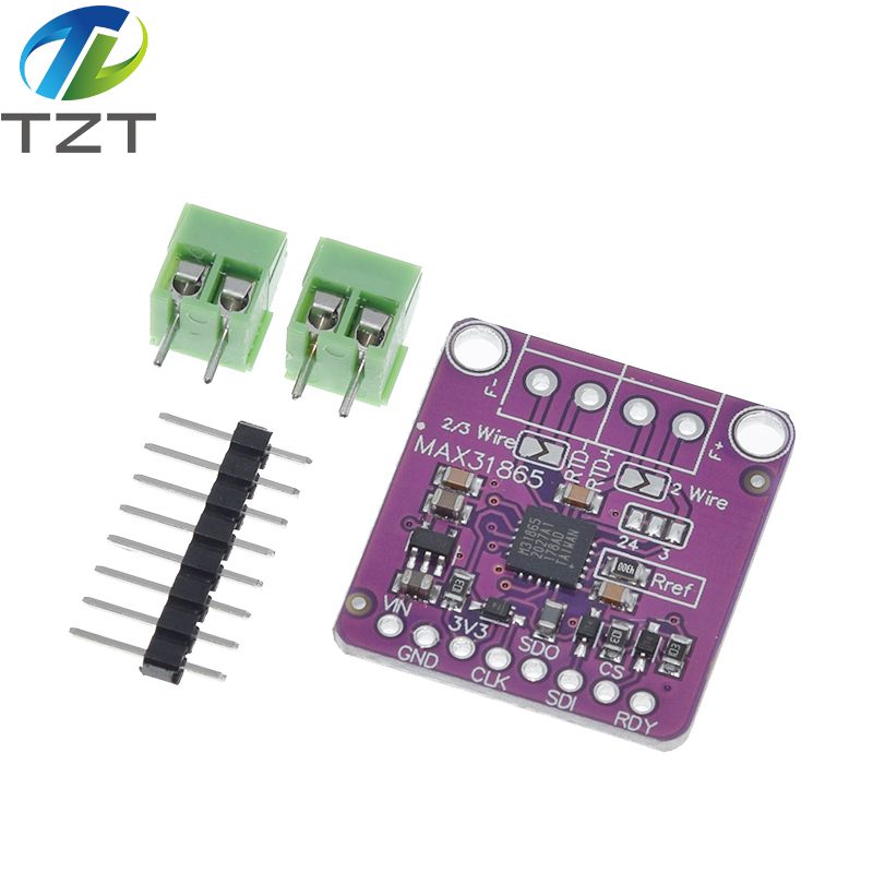 TZT MAX31865 PT100 to PT1000 RTD-to-Digital Converter Board Temperature Thermocouple Sensor Amplifier Module 3.3V/5V For Arduino
