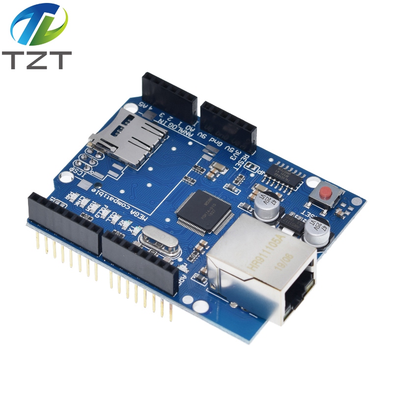 TZT UNO Shield Ethernet Shield W5100 R3 UNO Mega 2560 1280 328 UNR R3 only W5100 Development board For Arduino