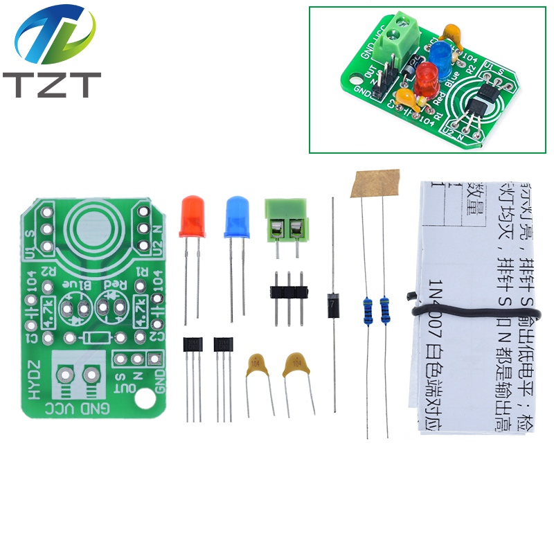 TZT Hall magnetic Induction sensor magnetic detection pole resolver North and South detection module DIY learning kit For arduino