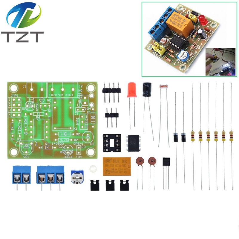 TZT LM393 DIY Light Operated Switch Kit Light Control Switch Photosensitive DIY Electronic Trigger Output Mode Module Funny DIY Kit