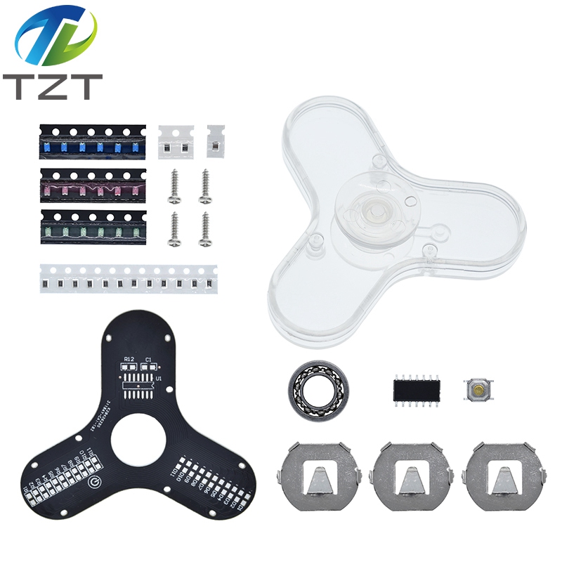 TZT Electronic Diy Kit Fingertip Gyro LED Manufacture Kit Fun Welding Diy Kt RG550 Alleviate Fatigue Loosen Body And Mind