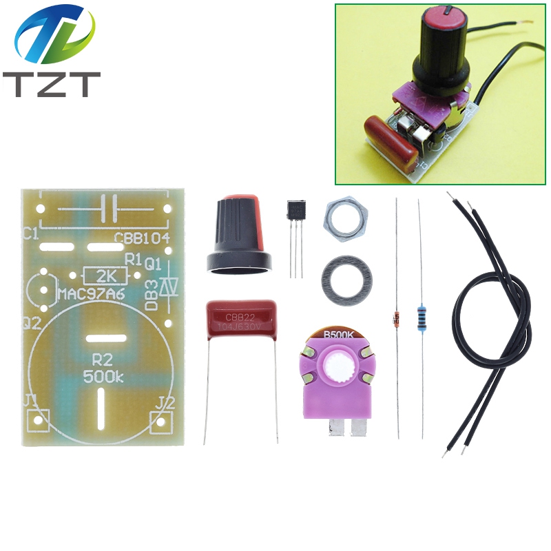 TZT Dimmers Dimming Unassembled Kit 100W DIY Suite Trousse Boards Switch Table Lamps 100 Watts Integrated Circuits Electronic Parts