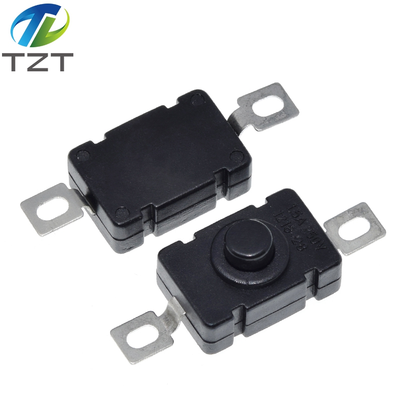 TZT 10pcs KAN-28 1.5A 250V Flashlight Switches Self Locking SMD Type 18 x 12mm Push Button Switches 1812-28A