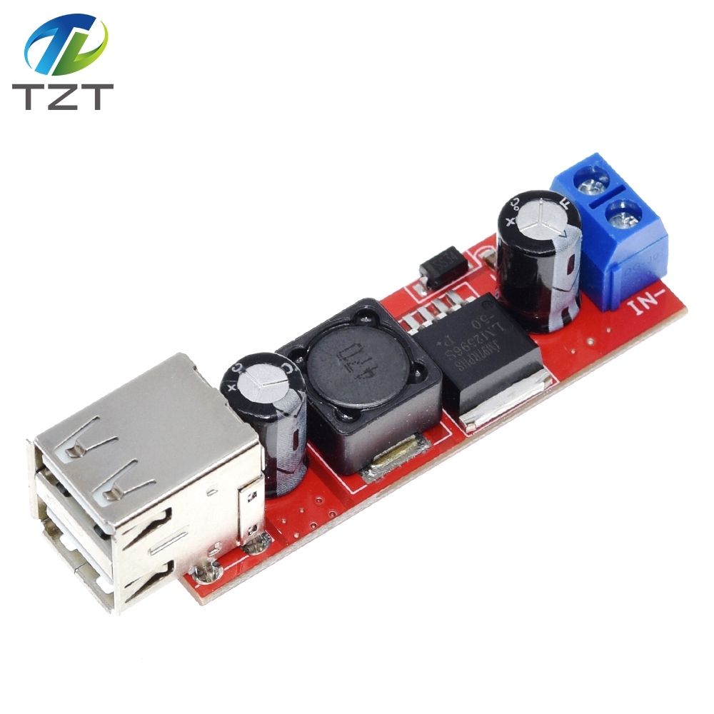 TZT DC 6V-40V To 5V 3A Double USB Charge DC-DC Step-down Converter Module For Vehicle Charger LM2596 Dual USB