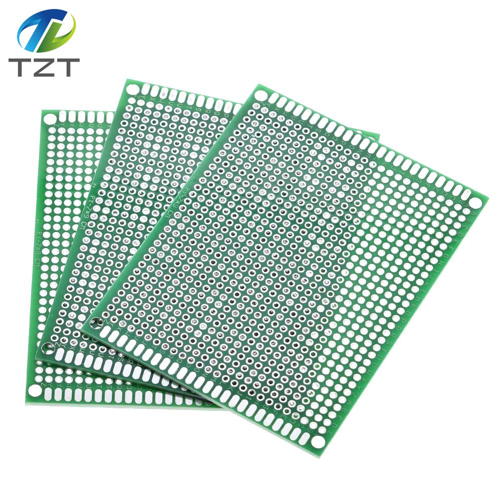 TZT 7x9cm PROTOTYPE PCB 7*9cm panel double coating/tinning PCB Universal Board double Sided PCB 2.54MM board Green