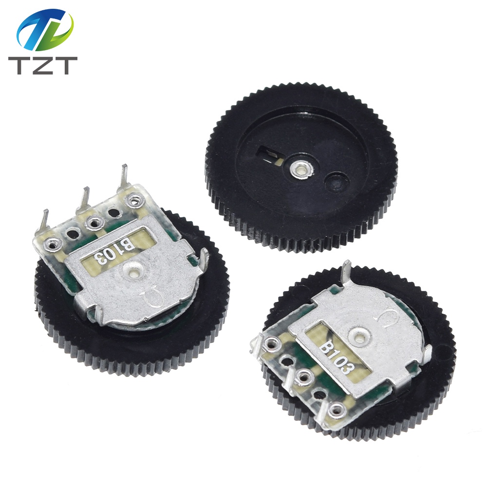 TZT 10 Pcs B103 16x2mm 10K Ohm Double Dial Taper Volume Wheel Duplex Potentiometer Z07 Drop ship