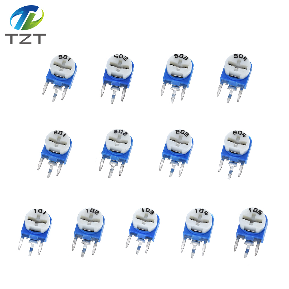 TZT 65pcs RM063 vertical blue white adjustable resistor kit 100 ohm -1M ohm 13 kinds * 5 PCS=65PCS