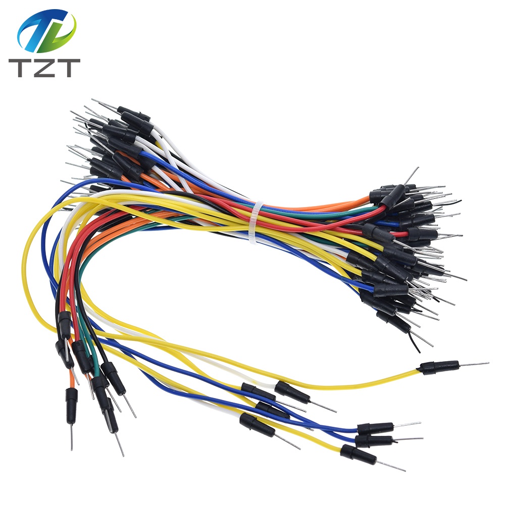 TZT 65pcs/Lot New Solderless Flexible Breadboard Jumper wires Cables Bread plate line