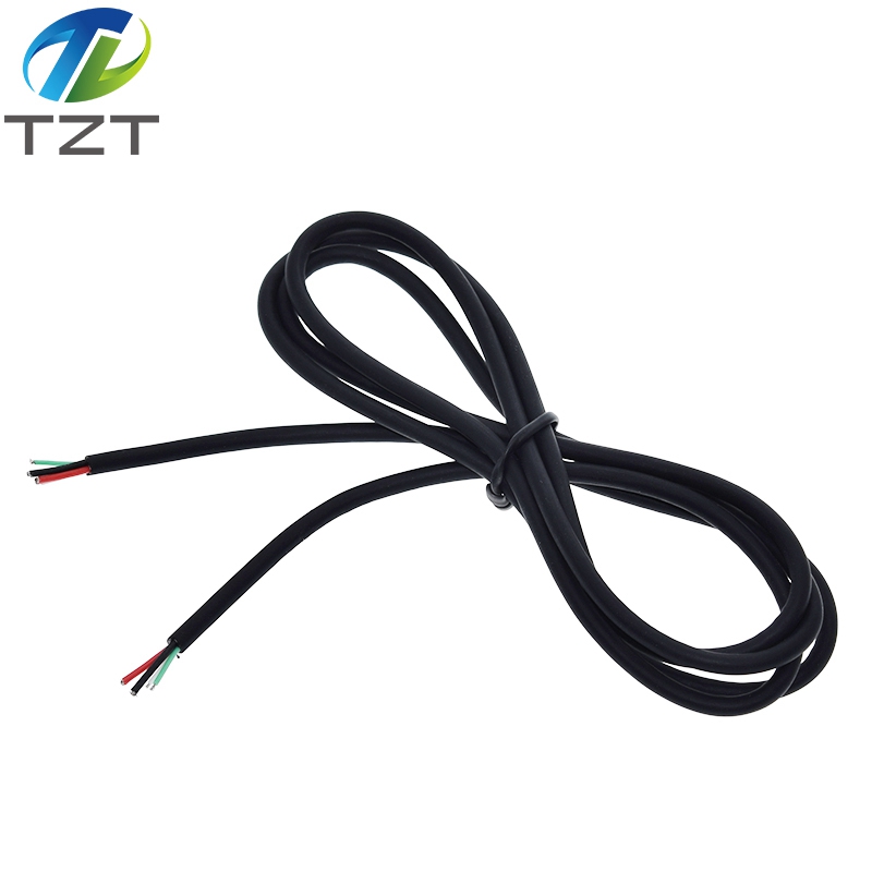 4core 3A Fast Charge Electric Cable Shielding Charging Cable 1Meter  TPE Data Cable OD 3.3mm Black Line for Iphone/ Android DIY