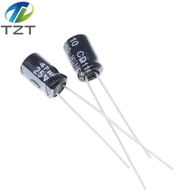 TZT 50PCS Higt quality 25V47UF 5*7mm 47UF 25V 5*7 Electrolytic capacitor