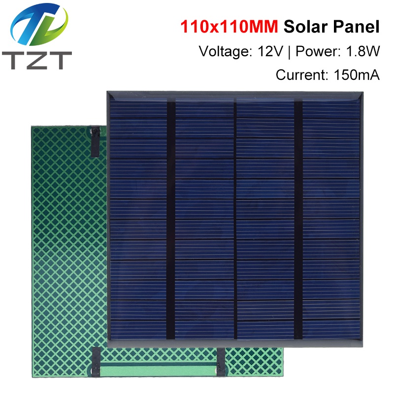 12V 1.8W 150mA Mini Solar Panel 110X110MM Solar Cell DIY For Light Cell Phone Toys Chargers Portable High Quality DIY Education