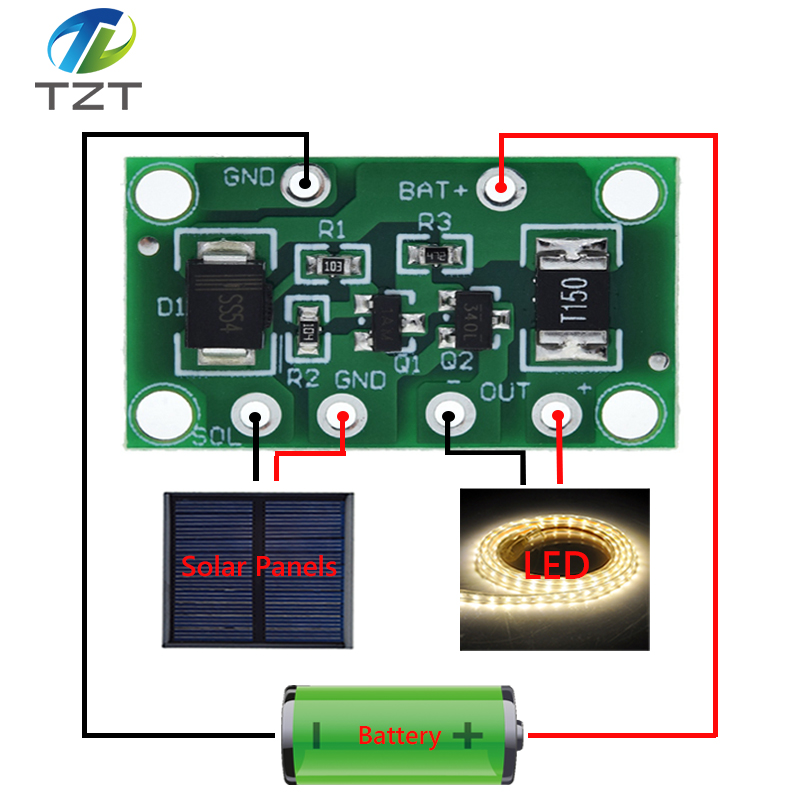 Solar PCB Controller 3.2V 3.7V 6V 12V 1A Light Control Solar Lawn Lamp  Landscape Lamp Switch Battery Charger Controller Module