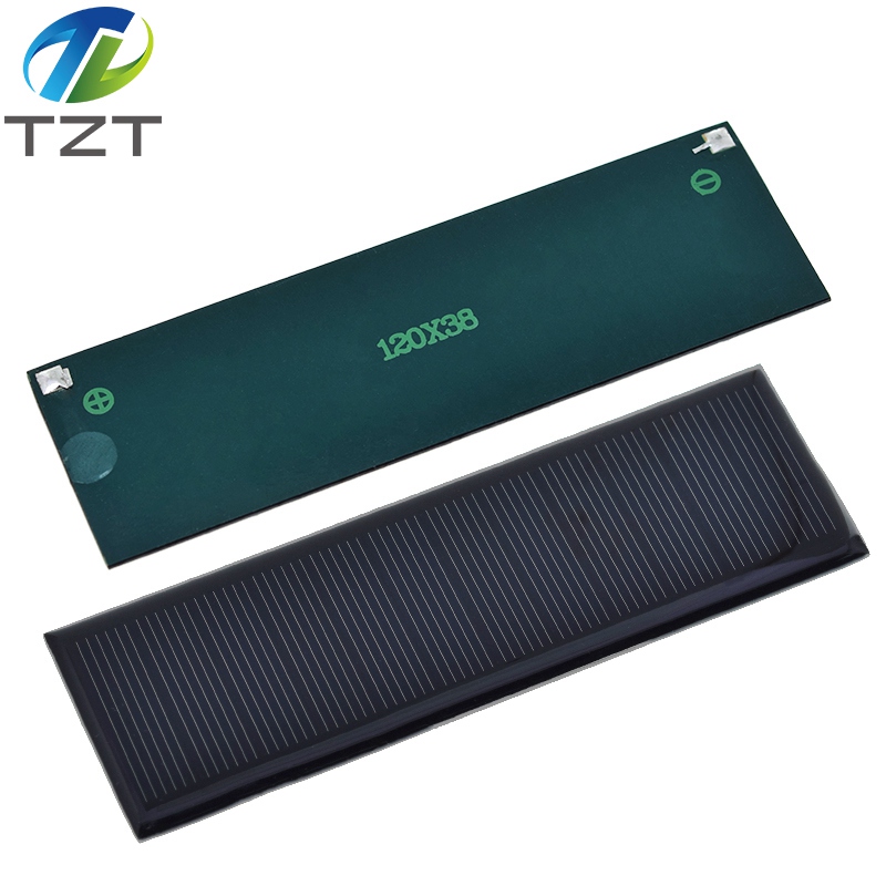 TZT 6V 100mA 0.6W Solar Panel Polycrystalline 120*38MM Mini Sunpower Solar System DIY for Battery Cell Phone Charger