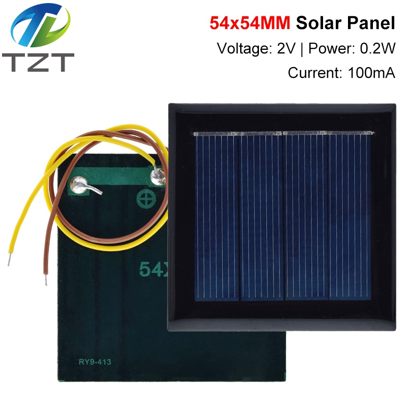 TZT 2V 0.2W 100mA Solar Panel DIY Charge Module Mini Polysilicon Solar Cell System for Solar Lawn Lamp With 15CM Cable