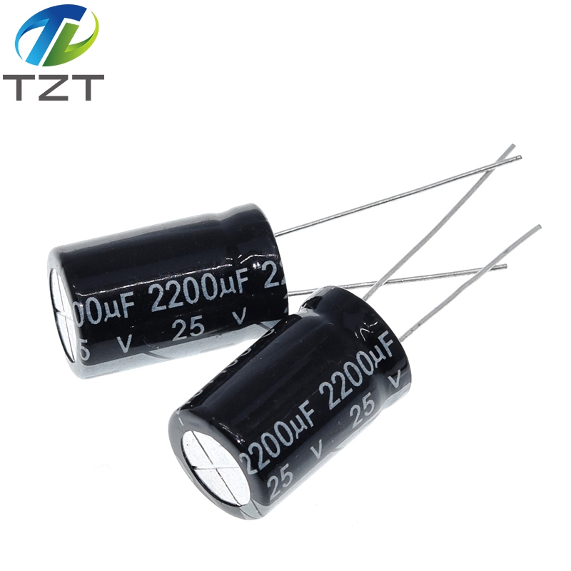 TZT Aluminum electrolytic capacitor 2200 uF 25 V 10 * 20 mm frekuensi tinggi Radial Electrolytic kapasitor