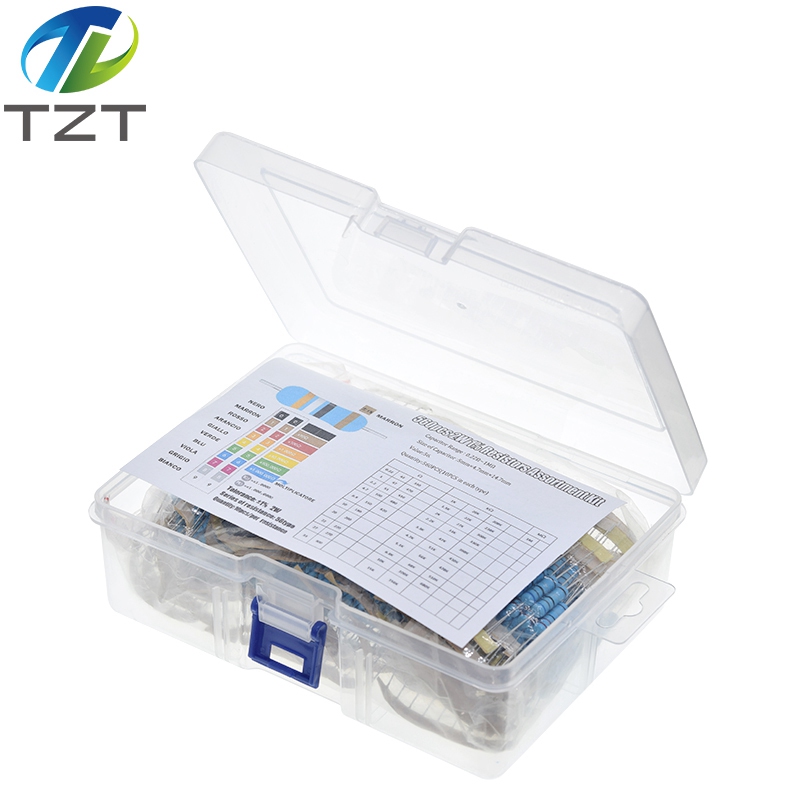 TZT 560Pcs 2W 1% 0.22R-1MΩ 56ValuesX10Pcs Metal Film Resistor Kit Set For Arduino