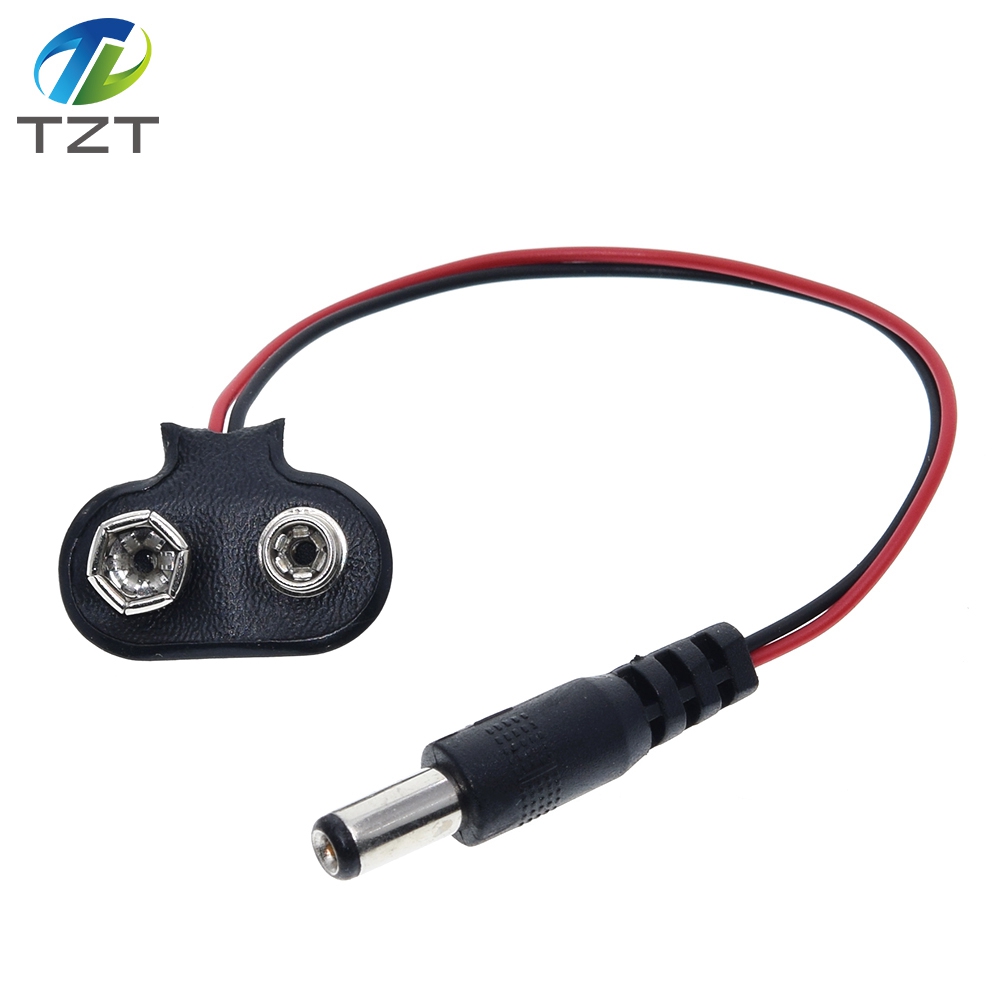 DC 9V Battery Button Power Cable Battery Buckle Snaps Power Cable Connector DC5.5*2.1 For Arduino
